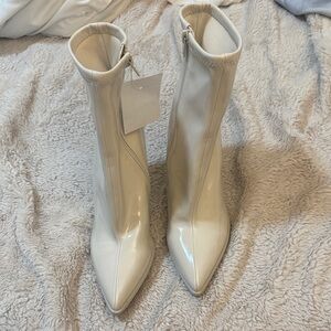Steve Madden Glossy White Heeled Boots